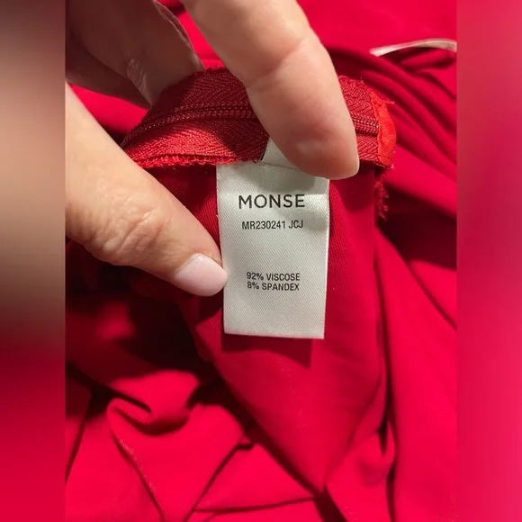 New! MONSE Draped Asymmetric Slip Tank Dress‎ in Crimson Sz 12 $1,190